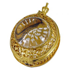 Early French fire gilded bronze pocket watch case Circa 1650