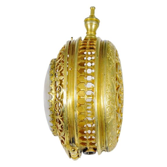 Early French fire gilded bronze pocket watch case Circa 1650 Early French fire gilded bronze pocket watch case Circa 1650