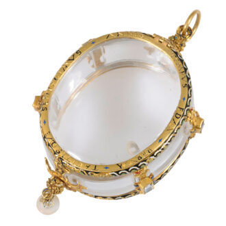 Extremely early German gold, enamel and rock crystal verge Circa 1560