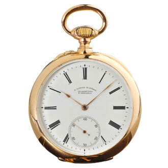 German 18k rose gold Glashütte pocket watch Circa 1883