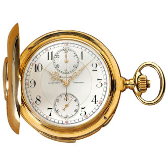 German gold watch with chronograph and counter Circa 1912