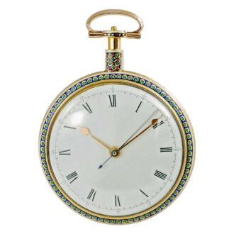 Swiss gold and enamel pocket watch of high quality Circa 1800