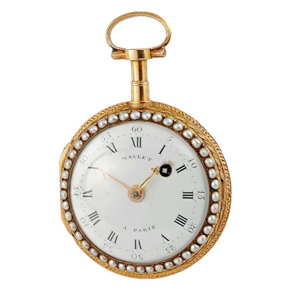 French verge pocket watch studded with half pearls Circa 1790 French verge pocket watch studded with half pearls Circa 1790