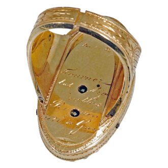 Swiss navette shaped ring watch with visible balance Circa 1850