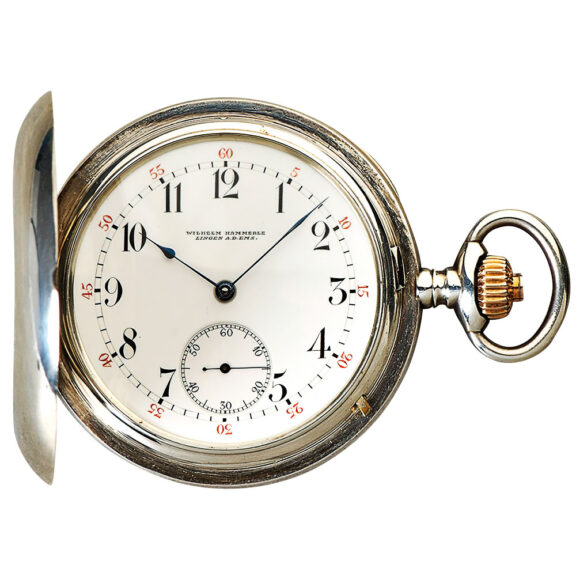 German silver Glashütte hunting cased pocket watch Circa 1904