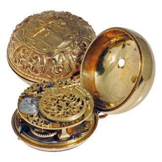 French verge pocket watch with "repoussé" decoration Circa 1753