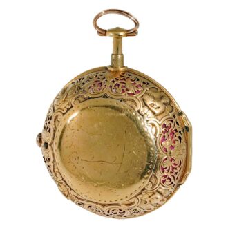 English repeating verge with "repoussé" decoration circa 1720