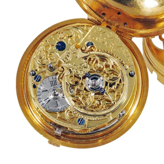 English gold pair cased repoussé verge pocket watch Circa 1783 English gold pair cased repoussé verge pocket watch Circa 1783