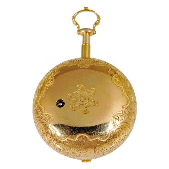 English gold pair cased repoussé verge pocket watch Circa 1783 English gold pair cased repoussé verge pocket watch Circa 1783