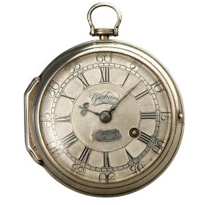 English silver pocket watch with cylinder escapement Circa 1744