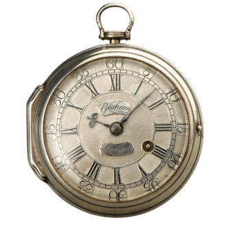 English silver pocket watch with cylinder escapement Circa 1744