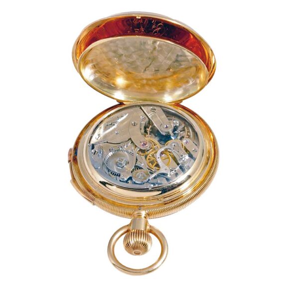 Swiss minute repeating watch with chronograph Circa 1891 Swiss minute repeating watch with chronograph Circa 1891
