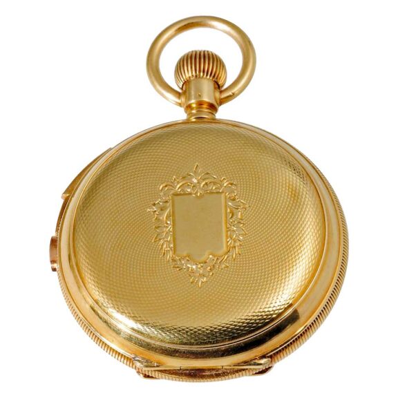 Swiss minute repeating watch with chronograph Circa 1891 Swiss minute repeating watch with chronograph Circa 1891