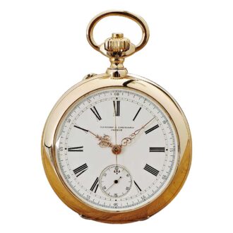 Swiss 18k gold pocket watch with chronograph Circa 1880