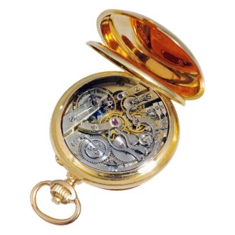 Swiss 18k gold pocket watch with chronograph Circa 1880