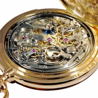 Swiss repeating pocket watch with chronograph Circa 1911