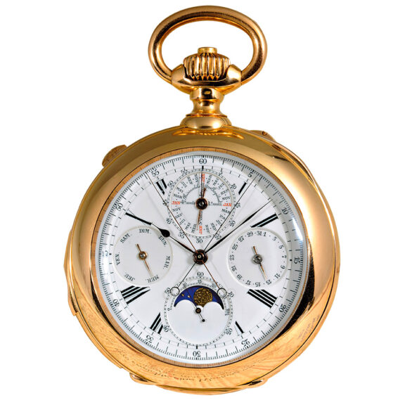 Swiss astronomical repeating watch with calendar Circa 1895