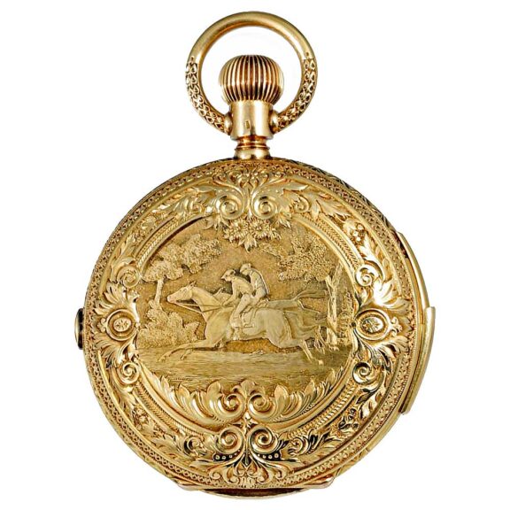 Swiss heavy repeating watch with chronograph circa 1880