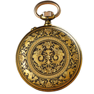Swiss unusual watch with Damascene/gold case Circa 1893