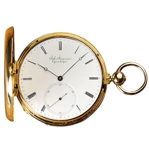 Danish gold pocket watch with auxiliary seconds Circa 1849