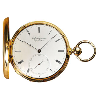 Danish gold pocket watch with auxiliary seconds Circa 1849