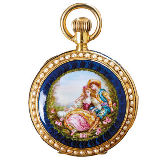 Swiss delightful gold enamel minute repeating watch Circa 1895