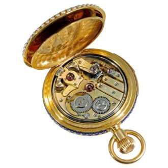 Swiss delightful gold enamel minute repeating watch Circa 1895