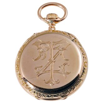 Swiss pink gold pocket watch with digital time indication Circa 1886