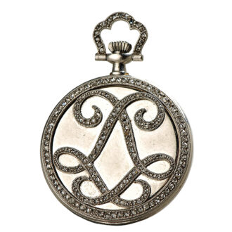 French small decorative white gold pocket watch Circa 1910