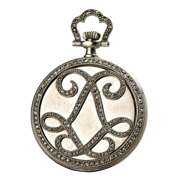 French small decorative white gold pocket watch Circa 1910