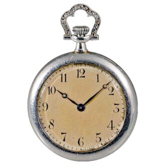 French small decorative white gold pocket watch Circa 1910