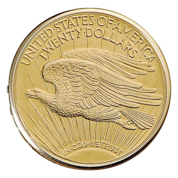 Swiss remarkable small pocket watch in a gold coin Circa 1973 Swiss remarkable small pocket watch in a gold coin Circa 1973