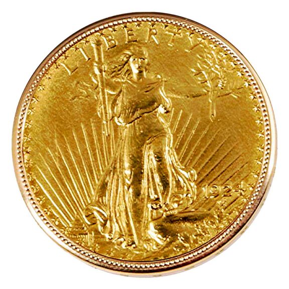 Swiss remarkable small pocket watch in a gold coin Circa 1973 Swiss remarkable small pocket watch in a gold coin Circa 1973