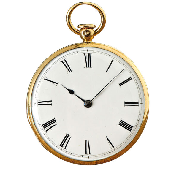 English pocket watch with pull wind mechanism Circa 1824