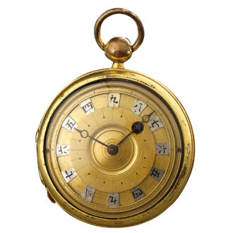 Japanese rare pocket watch in a graven wooden box Circa 1780