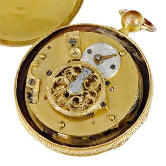 Japanese rare pocket watch in a graven wooden box Circa 1780