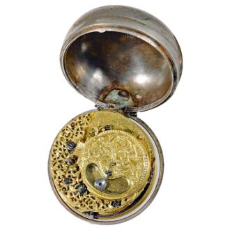 Dutch silver pair cased watch with date indicator circa 1730