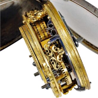 Dutch silver pair cased watch with date indicator circa 1730