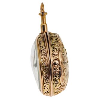 German repeating pair cased verge pocket watch with Circa 1780