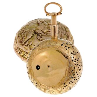 German repeating pair cased verge pocket watch with Circa 1780