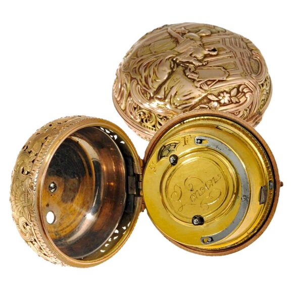 German repeating pair cased verge pocket watch with Circa 1780 German repeating pair cased verge pocket watch with Circa 1780
