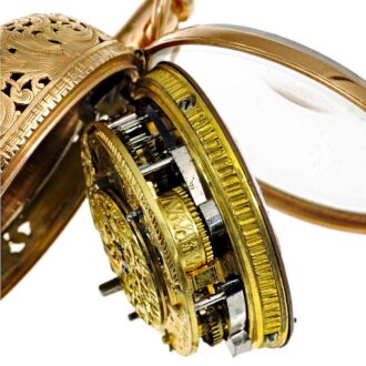 German repeating pair cased verge pocket watch with Circa 1780