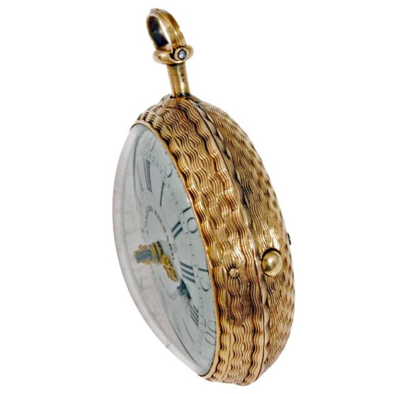 Swiss pocket watch in a lavishly engine turned case Circa 1800 Swiss pocket watch in a lavishly engine turned case Circa 1800