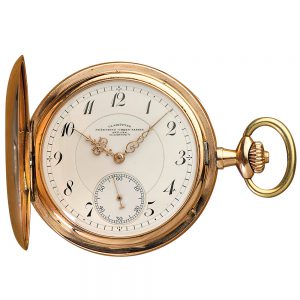 German 14k pink gold Glashütte pocket watch Circa 1905