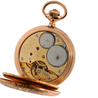 German 14k rose gold Glashütte pocket watch Circa 1900