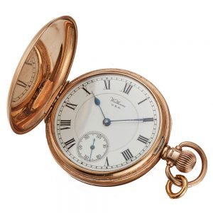 An American Waltham in a gold 9k full hunter case Circa 1890