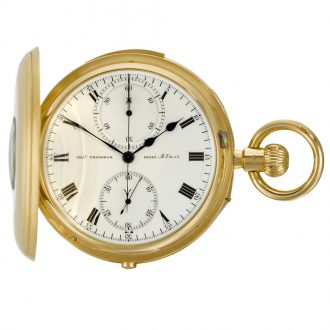English minute repeating chronograph watch with register Circa 1895