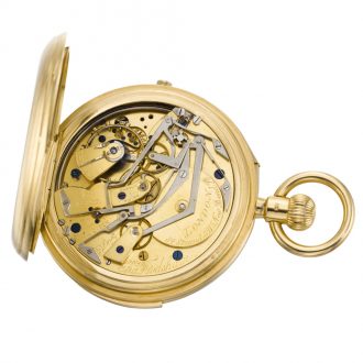 English minute repeating chronograph watch with register Circa 1895