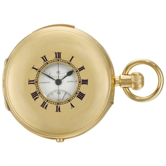 English minute repeating chronograph watch with register Circa 1895 English minute repeating chronograph watch with register Circa 1895