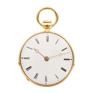 French 18K gold quarter repeating cylinder watch Circa 1830